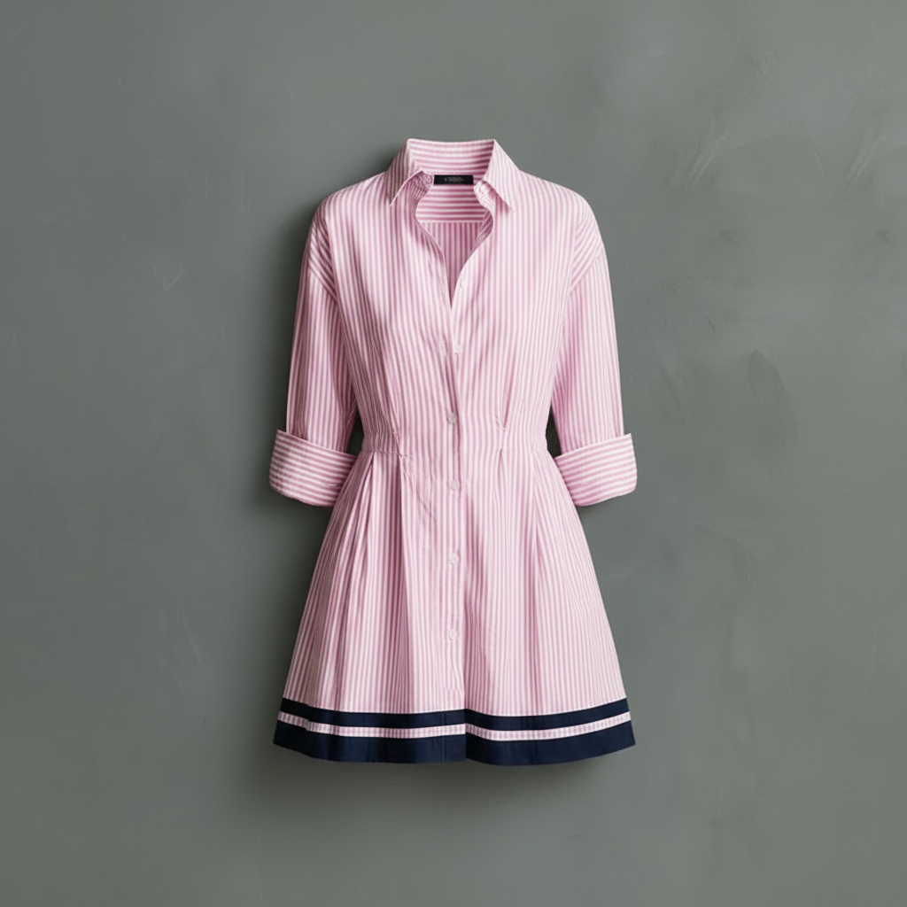 Vestido Mini Listrado Azul | Vestidos Curto Mulher