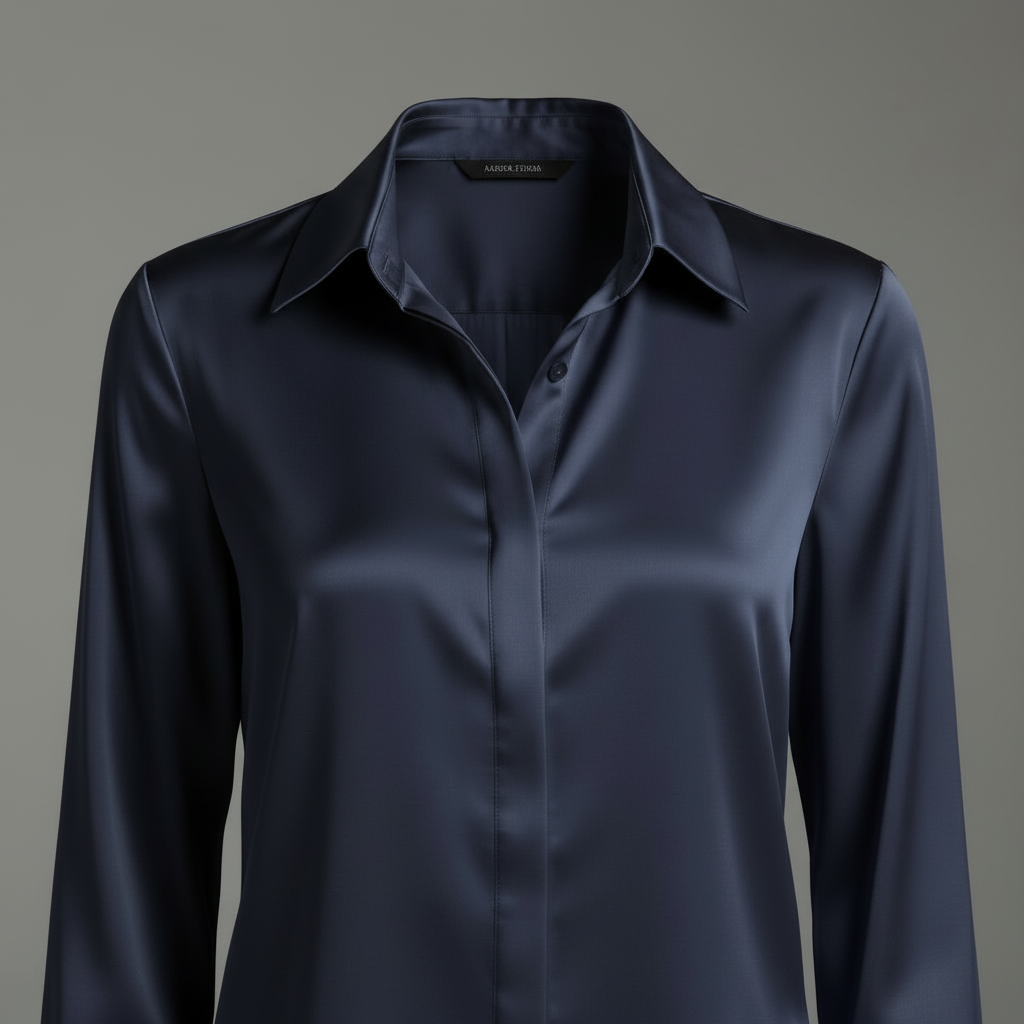 Blusa Branca de Cetim Elegante | Camisas Mulher