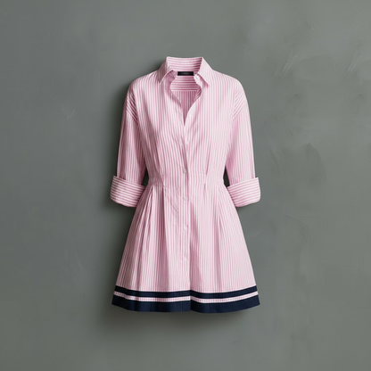 Vestido Mini Listrado Azul | Vestidos Curto Mulher