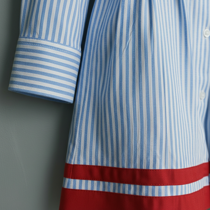 Vestido Mini Listrado Azul | Vestidos Curto Mulher