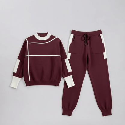 Conjunto Malha Mulher Bordô Escuro | Conjunto Esportivo Casual