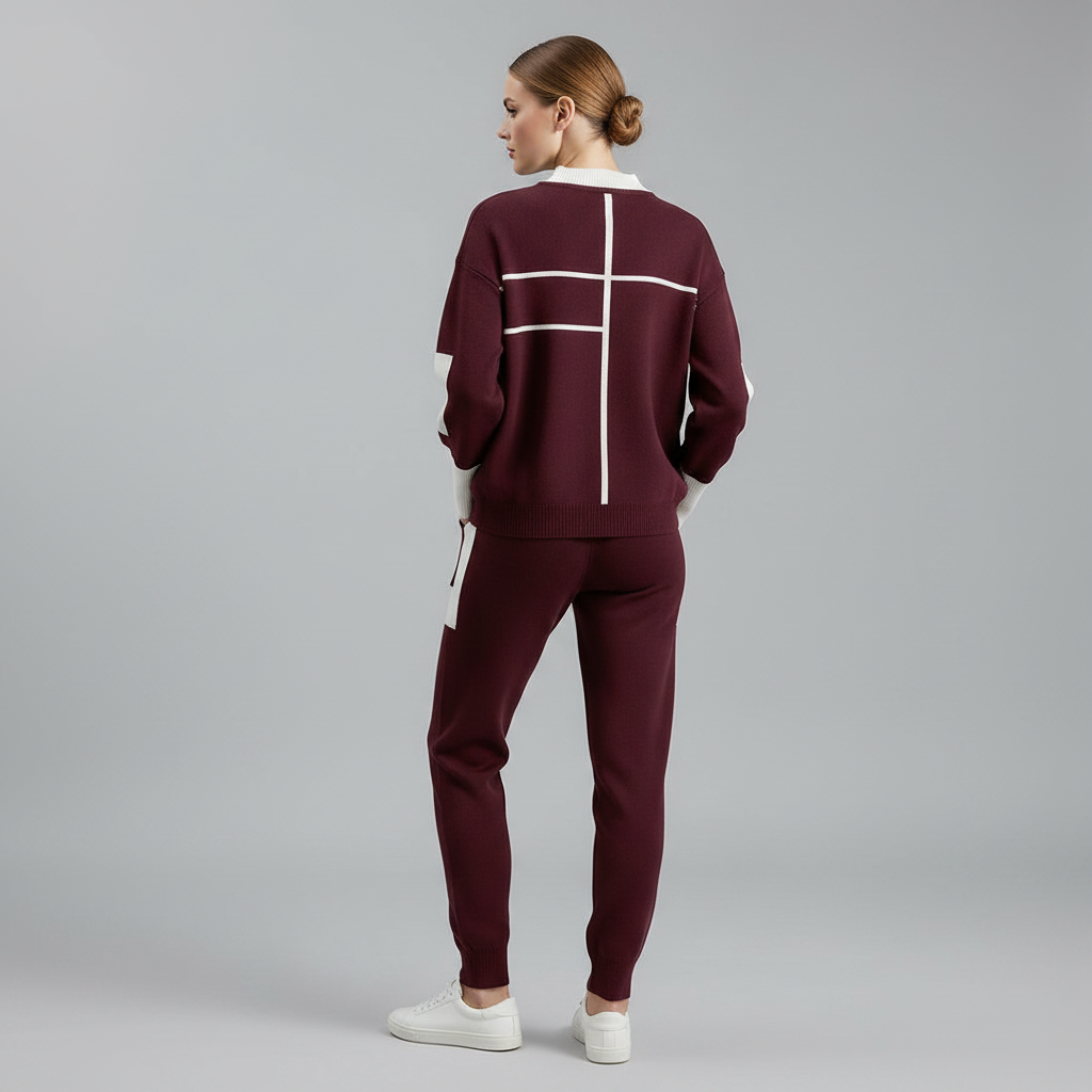 Conjunto Malha Mulher Bordô Escuro | Conjunto Esportivo Casual