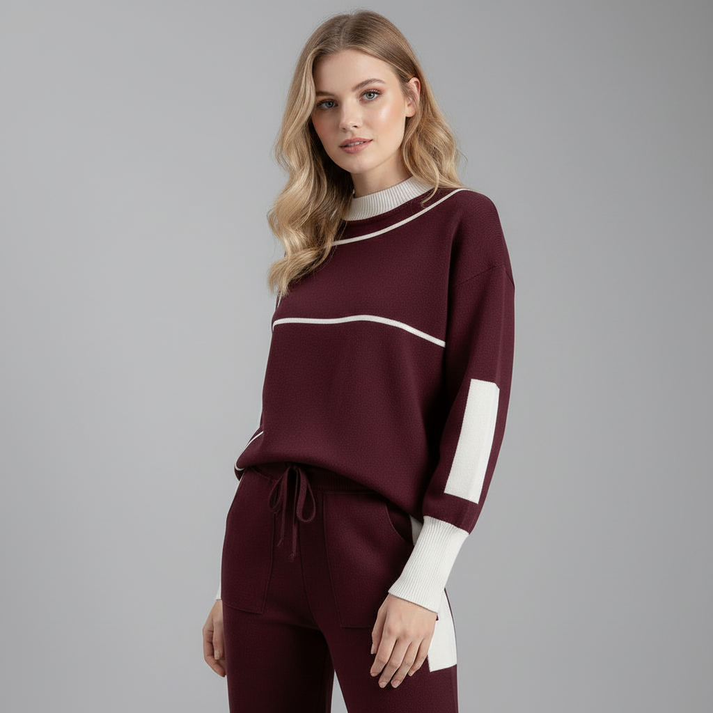 Conjunto Malha Mulher Bordô Escuro | Conjunto Esportivo Casual