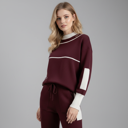 Conjunto Malha Mulher Bordô Escuro | Conjunto Esportivo Casual
