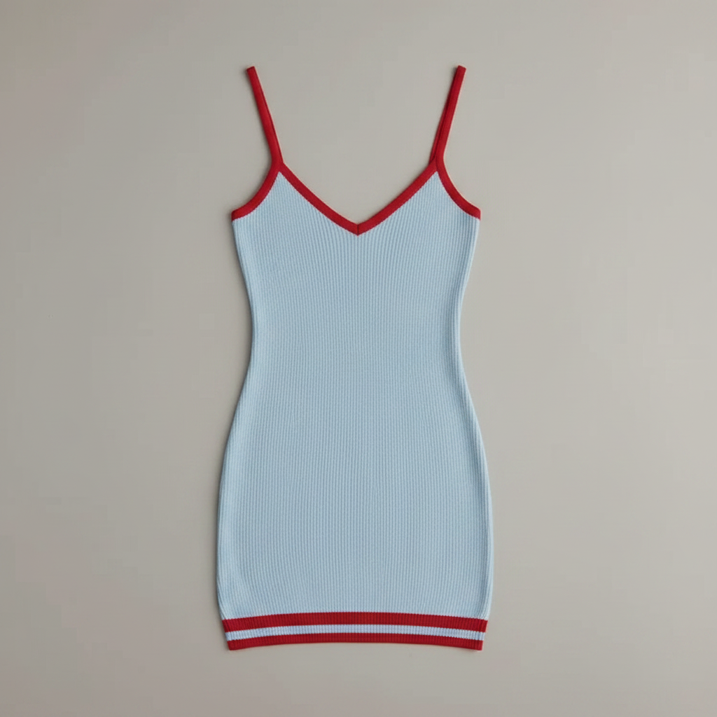 Vestido Mini Tricô Rosa Retro | Vestidos Mulher Curto