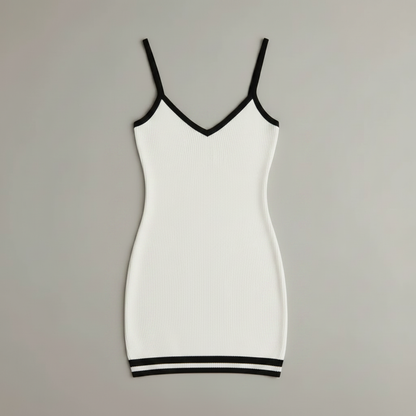 Vestido Mini Tricô Rosa Retro | Vestidos Mulher Curto