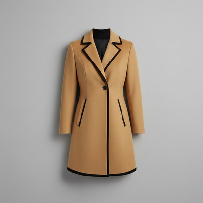 Casaco Branco Elegante com Botões Duplos | Casaco Feminino