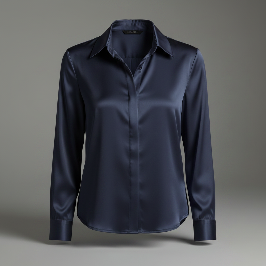 Blusa Branca de Cetim Elegante | Camisas Mulher