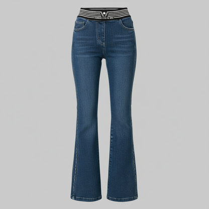 Jeans Feminino Cintura Alta Alicia | Calça Slim Flare