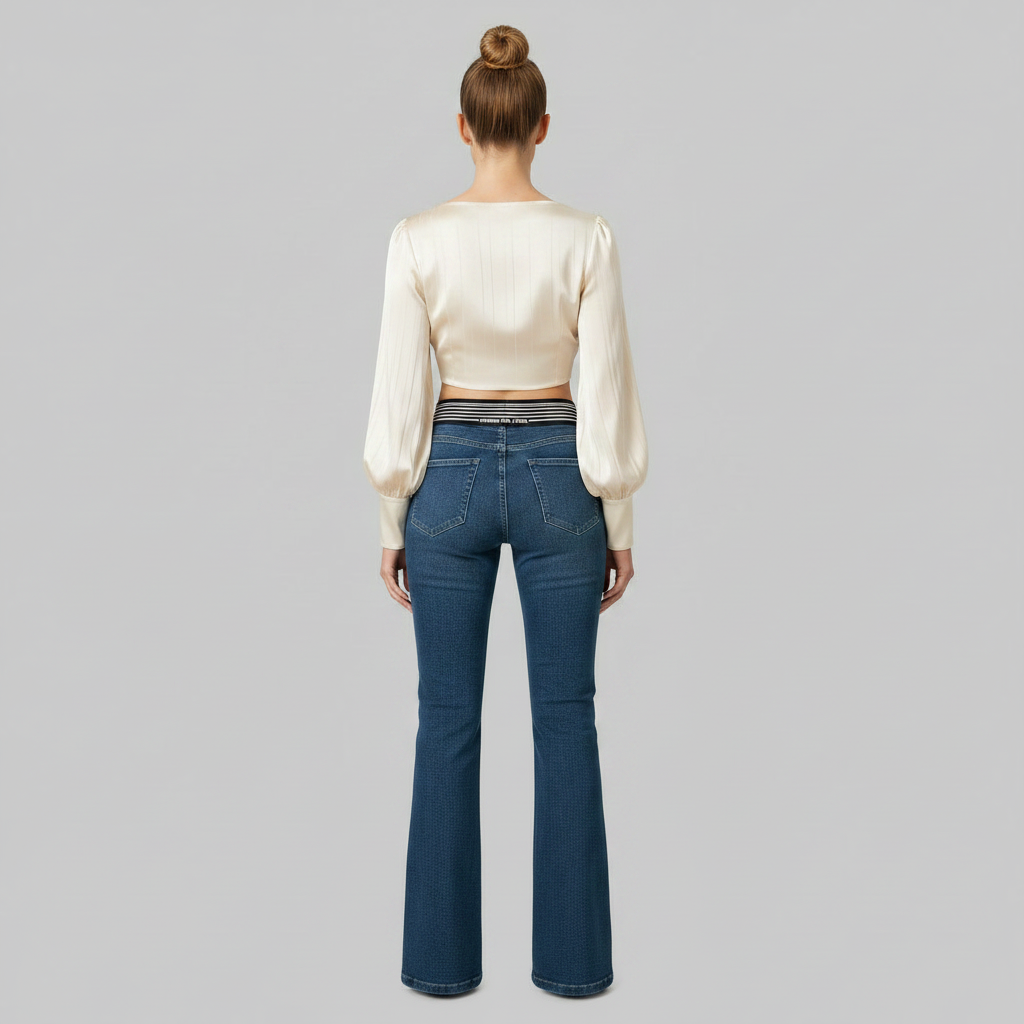 Jeans Feminino Cintura Alta Alicia | Calça Slim Flare
