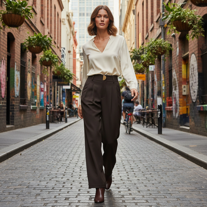 Calça Pantalona Branca | Calça Alfaiataria Feminina