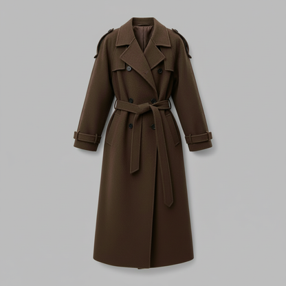 Maxi-jas com Cinto Ajustável | Casaco Feminino Elegante