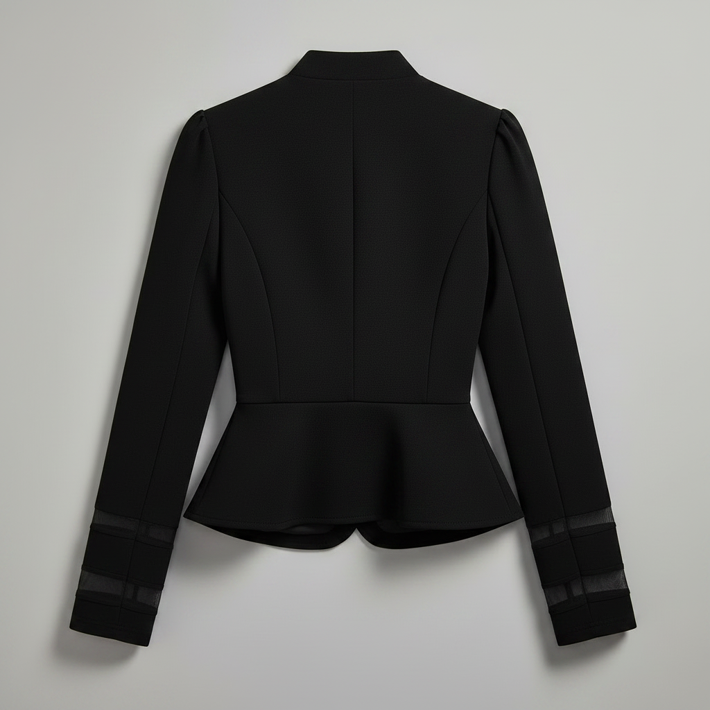 Blazer Peplum Slim Fit | Blazer Mulher com Ombros Estruturados
