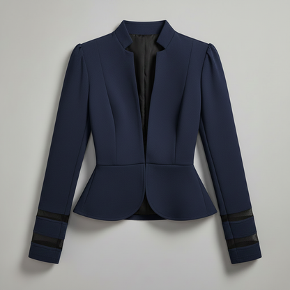 Blazer Peplum Slim Fit | Blazer Mulher com Ombros Estruturados
