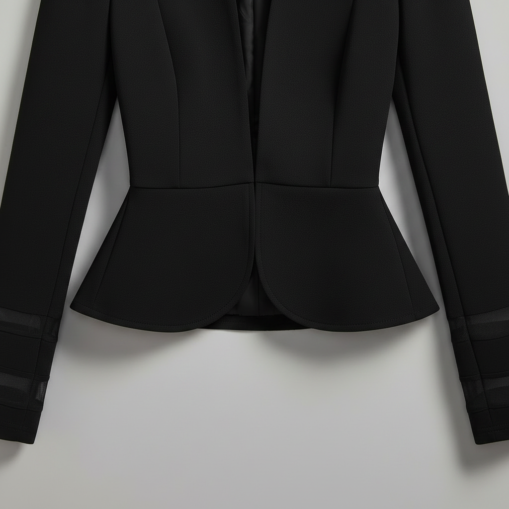 Blazer Peplum Slim Fit | Blazer Mulher com Ombros Estruturados