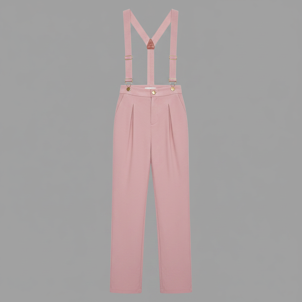 Macacão Rosa de Veludo Cotelê Ajustável | Macacão Casual