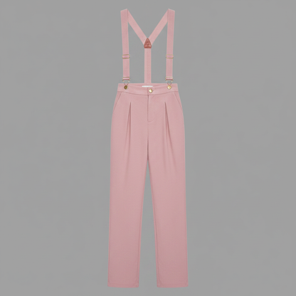Macacão Rosa de Veludo Cotelê Ajustável | Macacão Casual