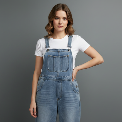 Macacão Ganga Azul Vintage | Macacões Mulher Casual
