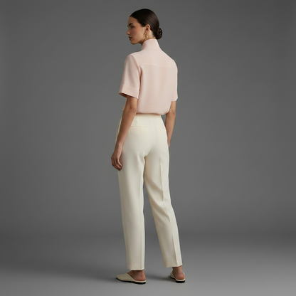 Blusa Minimalista com Gola Alta | Blusas Senhora e Mulher