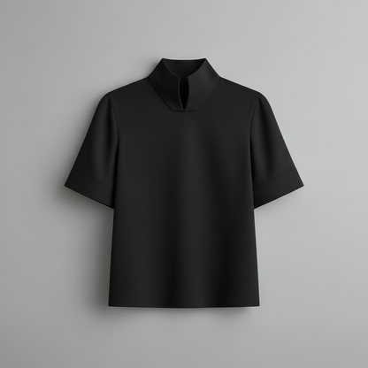 Blusa Minimalista com Gola Alta | Blusas Senhora e Mulher
