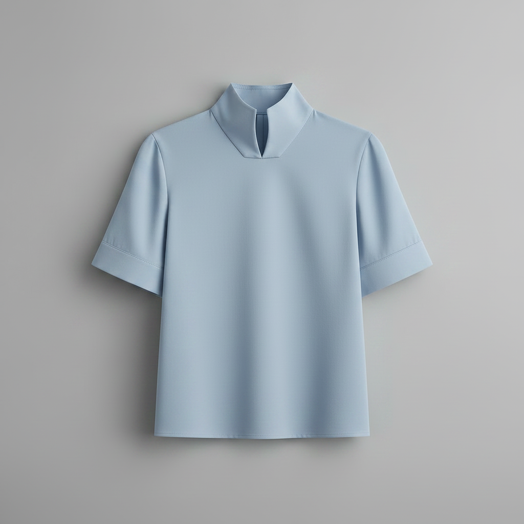 Blusa Minimalista com Gola Alta | Blusas Senhora e Mulher