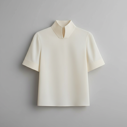 Blusa Minimalista com Gola Alta | Blusas Senhora e Mulher