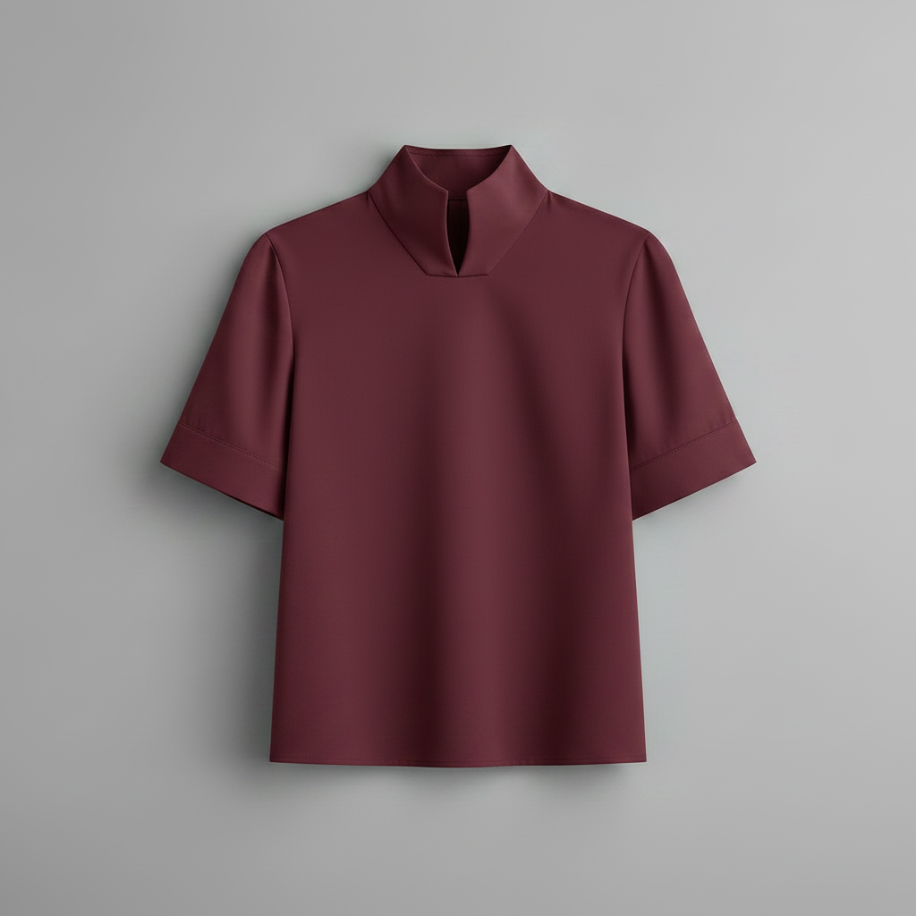 Blusa Minimalista com Gola Alta | Blusas Senhora e Mulher
