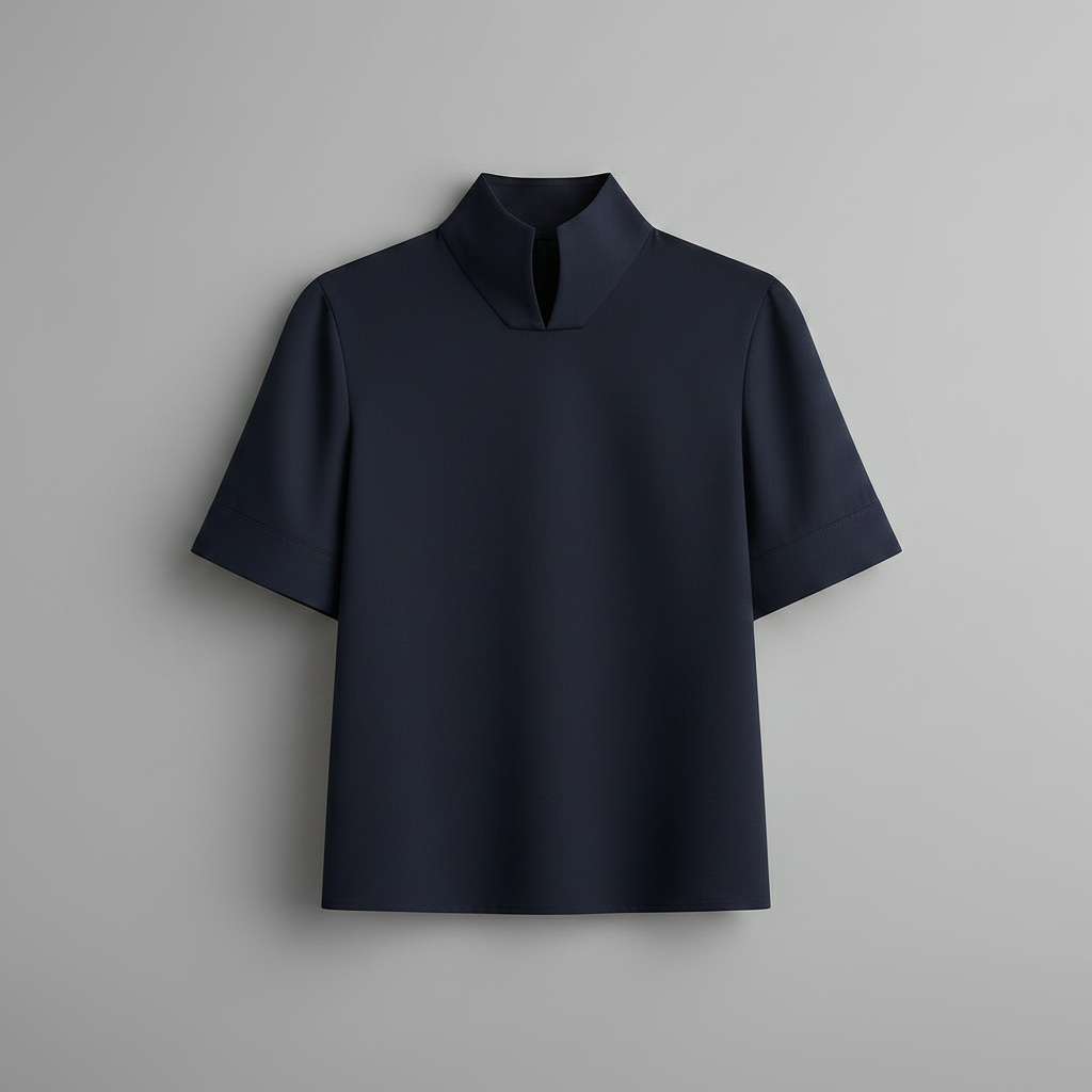 Blusa Minimalista com Gola Alta | Blusas Senhora e Mulher