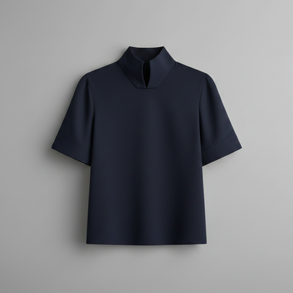Blusa Minimalista com Gola Alta | Blusas Senhora e Mulher