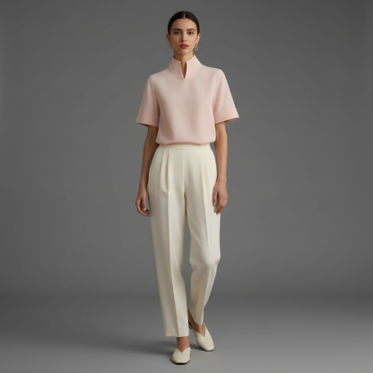 Blusa Minimalista com Gola Alta | Blusas Senhora e Mulher