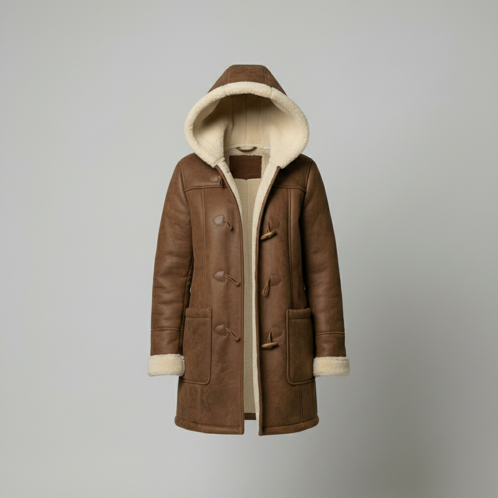Casaco de Lã Feminino com Capuz | Jaqueta Casual de Inverno
