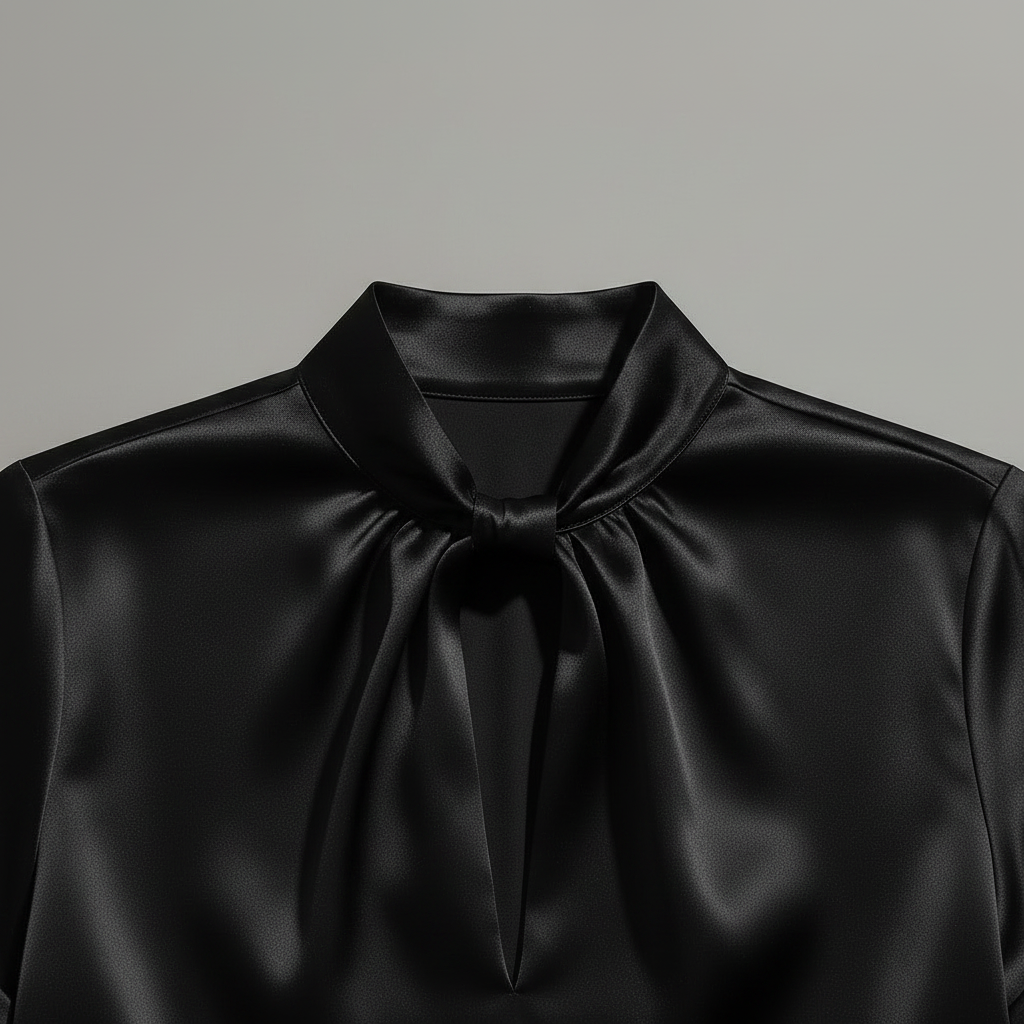 Blusa Branca Keyhole | Camisa de Cetim Feminina
